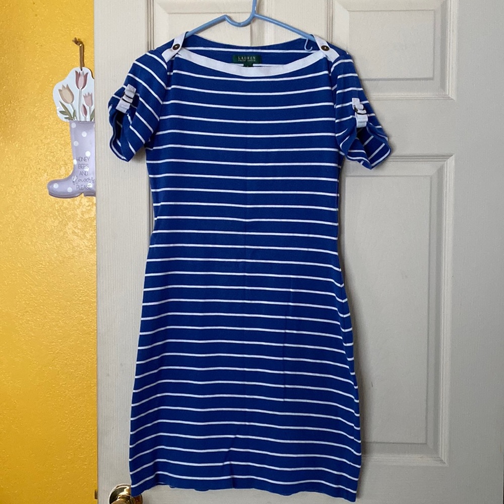 Blue and White Striped RL dress